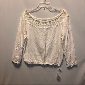 Victoria's Secret Crochet Quarter Sleeve Top Size Medium